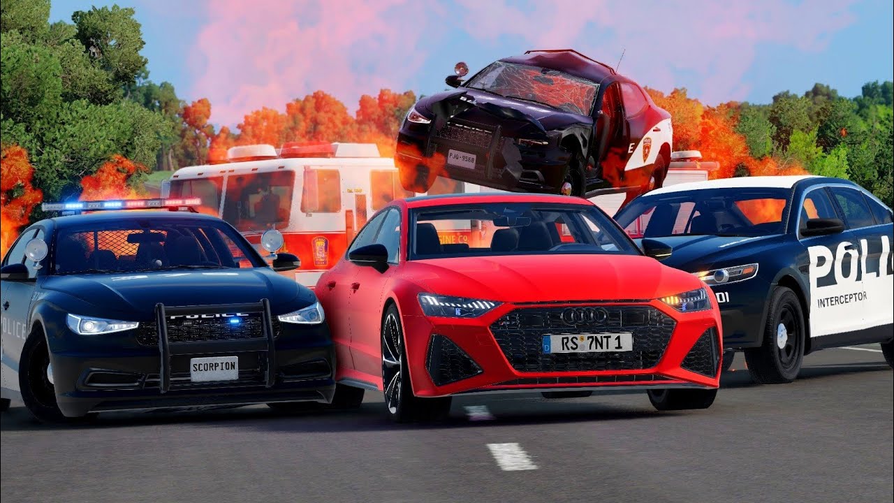 Epic Police Takedowns - BeamNG Drive #6 | SmashLab