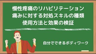 慢性疼痛のリハビリテーション-痛みに対する対処スキルの種類と使用方法と効果の検証-