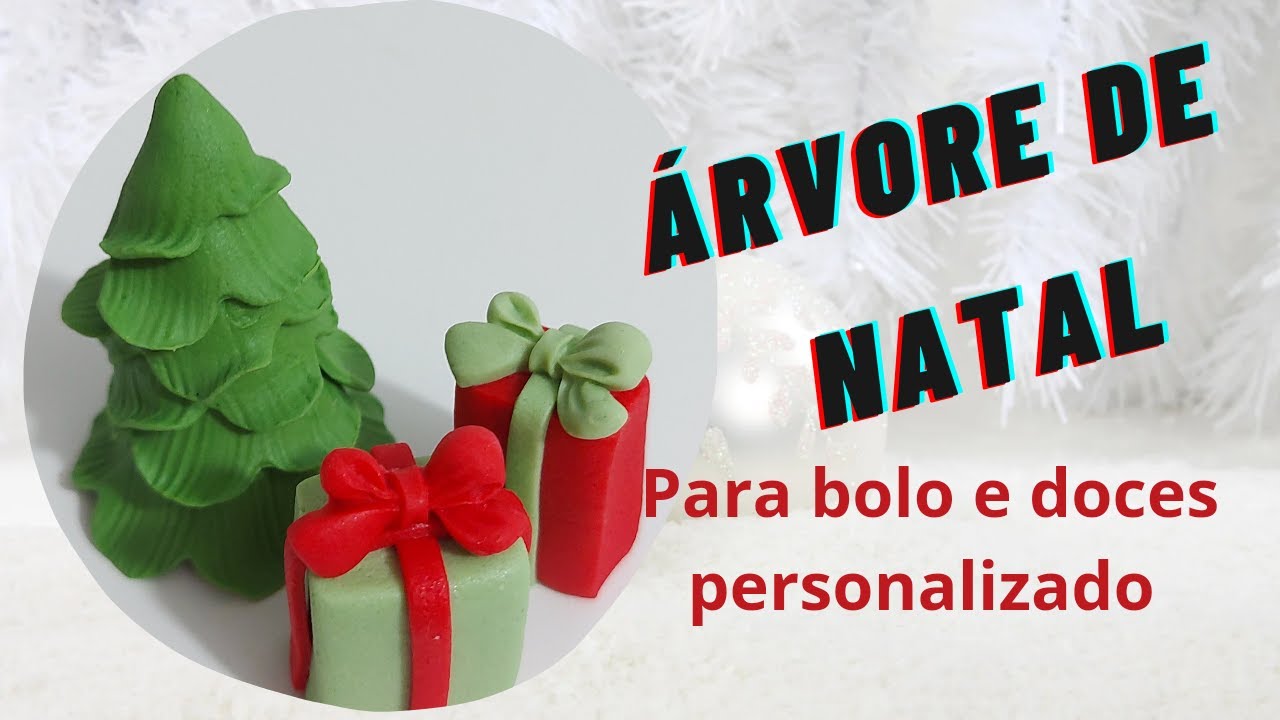 Como fazer arvore de natal e presentes em pasta americana para bolo e