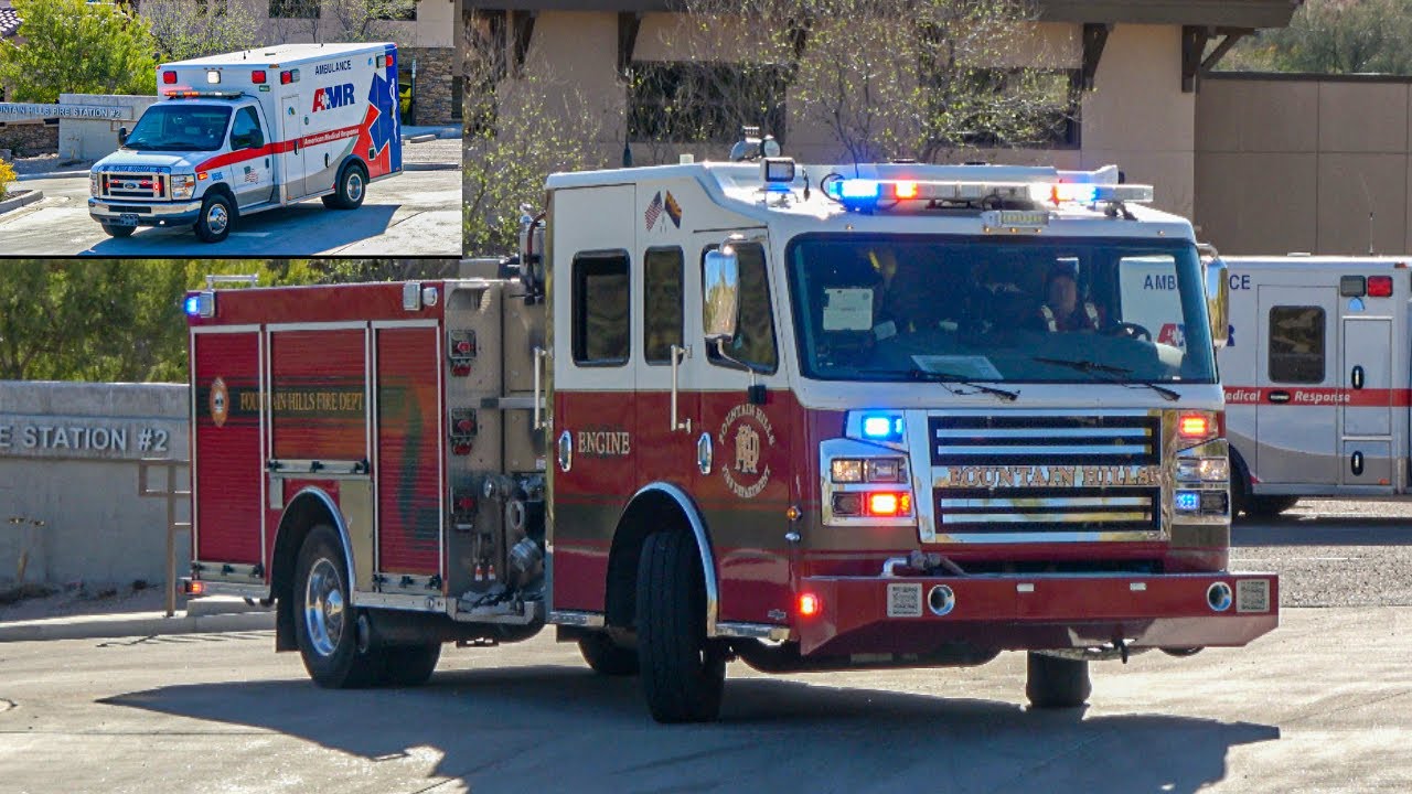 Fountain Hills Fire Dept. Ladder Tender 452, AMR 211 & x1 MCSO