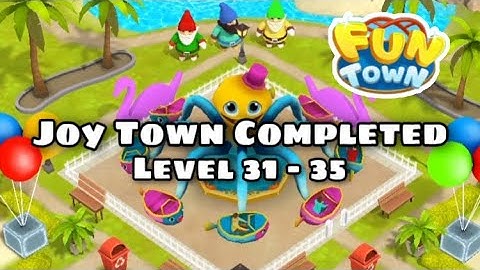 Puzzle Game Completed | Fun Town Level 31 - 35 | Theme Park Game Match 3 Games