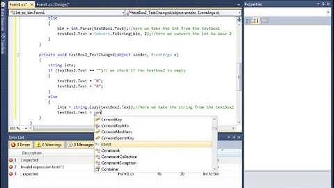 C# Tutorial 1 - How to convert Integer to Binary and Versa