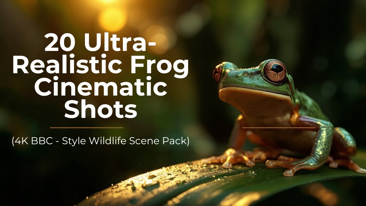 20 Ultra-Realistic Frog Cinematic Shots | 4K BBC-Style Wildlife Scene Pack