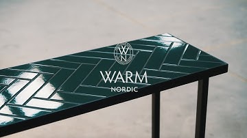 See how the Warm Nordic Herringbone Tile Console Table is made | Danish Design by Charlotte Honcke