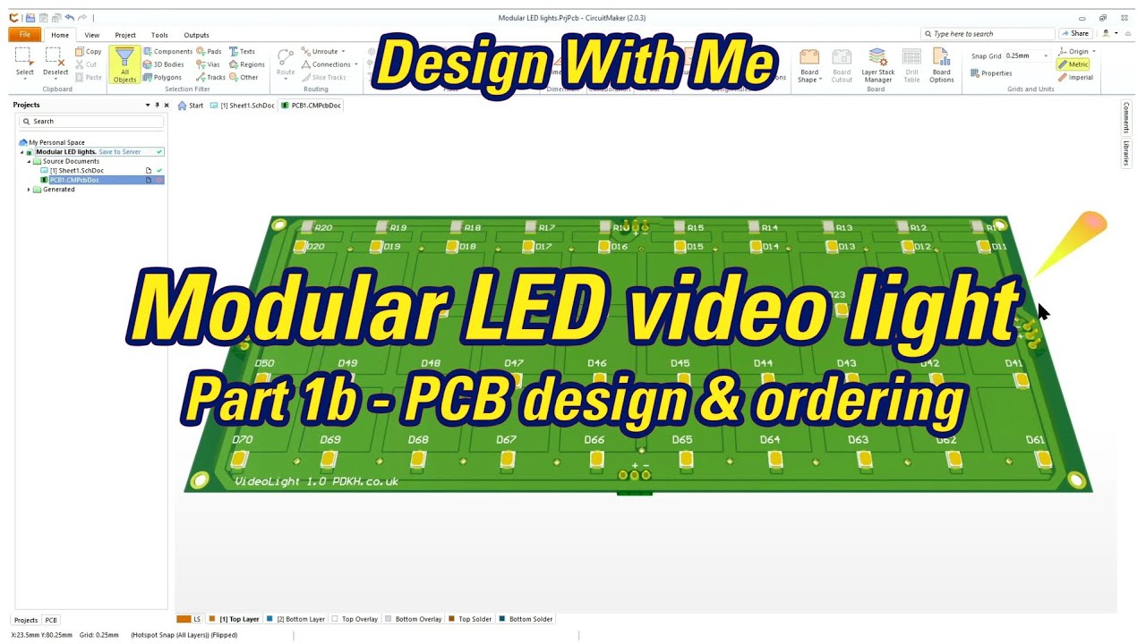 Custom Designed Modular Video Light - Part 1b designing the PCB ...