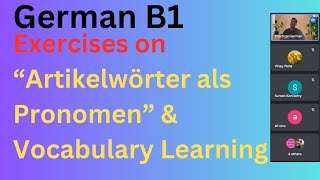 German B1 Session 12: Übungen (Exercises) | Artikelwörter als Pronomen