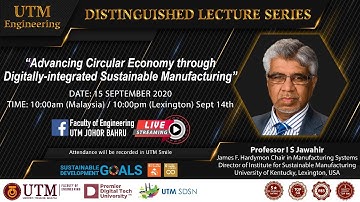 Distinguished Lecture Series #50 - Professor I S Jawahir