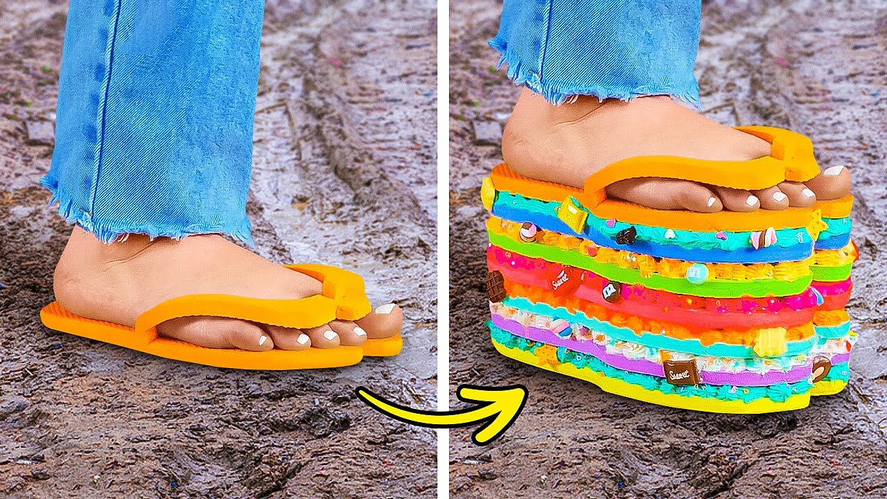 DIY Platform Shoes Ideas and Feet Hacks