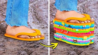 DIY Platform Shoes Ideas and Feet Hacks