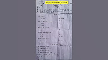 Hindi Question paper #deled #deled1stsem