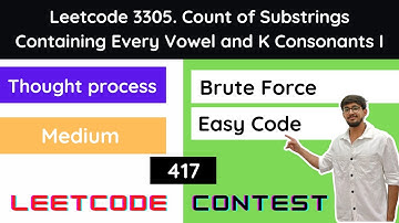 Leetcode 3305 Count of Substrings Containing Every Vowel and K Consonants I