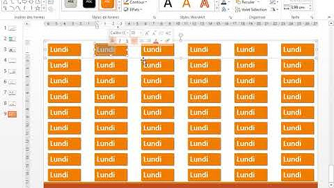 Insérer des zones de texte et les aligner et grouper pour former un tableau dans PowerPoint 2013