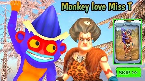 Scary Teacher stone age - monkey trouble level 1 | New update | Pro gamer