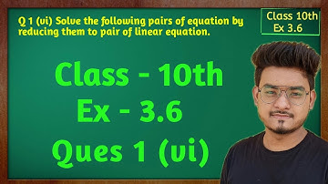 Ex  3.6, Q 1 (vi), Class 10, Maths (Pair of Linear Equations in Two Variables) NCERT CBSE