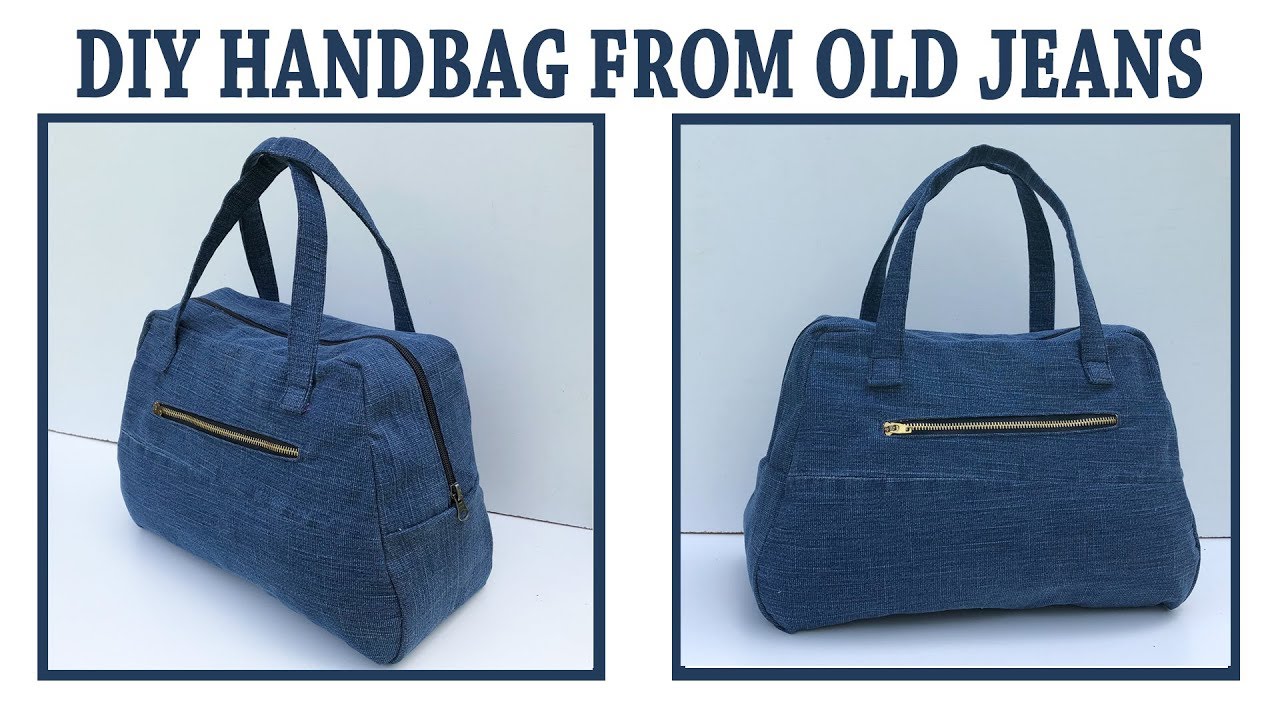 DIY JEANS PURSE BAG ZIPPER HANDBAG FROM OLD JEANS/BOLSA DIY/COUDRE UN SAC/Bolsa de bricolaje