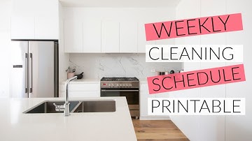 Weekly Cleaning Schedule Printable