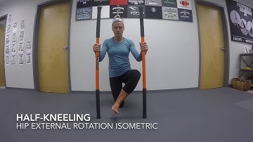 Half-Kneeling External Rotation w/Mobility Sticks