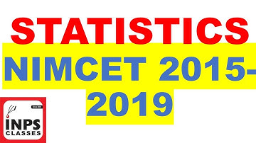 Statistics NIMCET 20015-2019 Solutions by Nitin Agrawal INPS Classes