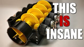 Extremely Powerful 3D Printed Gearbox & Water Pump  Eight Electric Motors