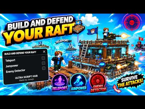 Best Build and Defend Your Raft Script 2026 | Enemy Detector, Teleport &amp; Jump Power