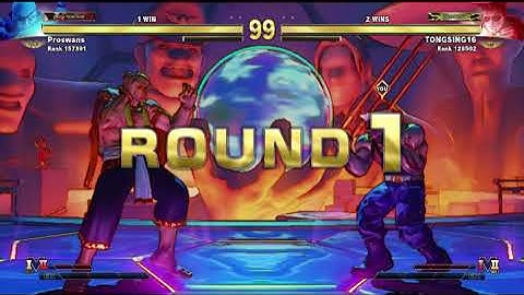 STREET FIGHTER 5 CHAMPION EDITION GUILE V.S SAGAT  (HARDEST LEVEL) RANK MATCH  CONTROLLER MODE