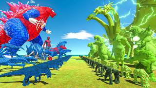 Spider Godzilla Team vs Hulk Gamma Ghidorah Team - Animal Revolt Battle Simulator screenshot 2