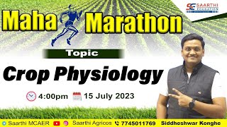 Mcaer 2023 Mega Revision Session Topic - Crop Physiology Faculty - Siddheshwar Konghe