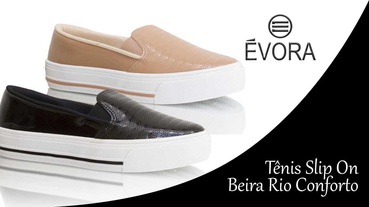 tênis slip on conforto feminino beira rio