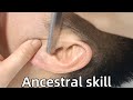 💈ASMR Rare Razor Shave|Carry forward ancestral skills, Shave the hair on ears clean!relieve stress