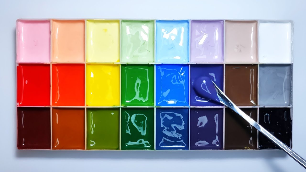 24 Colors Using Basic Acrylic Paint—All in Just 4 Minutes! Satisfying Color Mixing