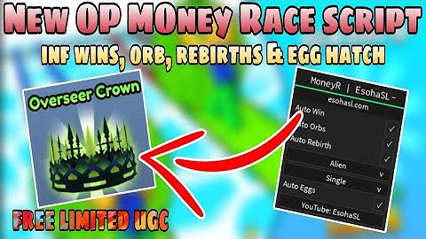 [FREE LIMITED UGC] OP Money Race Script | Inf Wins, Rebirth & More | Roblox Scripts | Mobile/PC