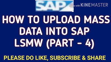LSMW (PART - 4) HOW TO UPLOAD MASS DATA INTO SAP || SAPFICO REALTIME TRAINING || SAP || SAPFICO ||