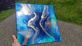 Resin painting on canvas | Resin painting over an acrylic pour | Resin art made easy using TotalBoat