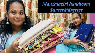 Huge Mangalagiri handloom#shopping#sarees #dressmaterials/collection ఎంత బాగునాయో చూసేయండి#sareehaul