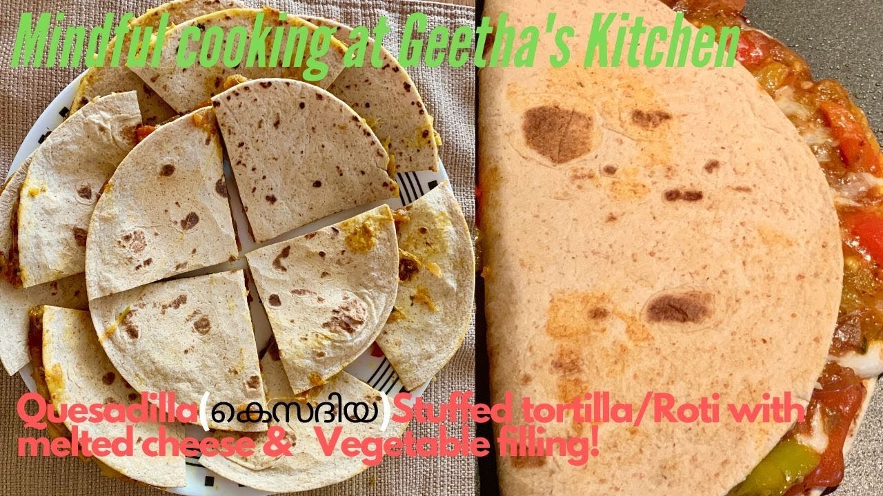 Roasted vegetable quesadilla with zucchini carrots red cabbage
