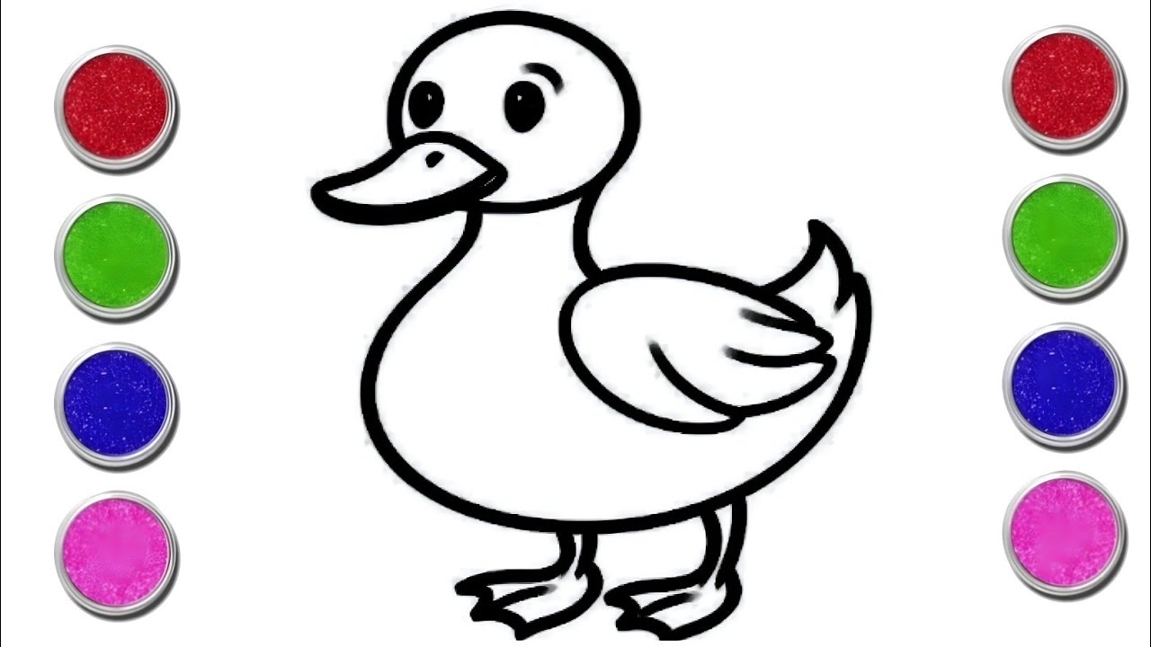 Simple Duck Drawing for Kids | Cartoon Duck Drawing for Kids | Easy & Fun Drawing |
