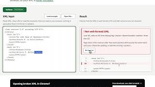 XML Validator Online: find the XML error by line and column