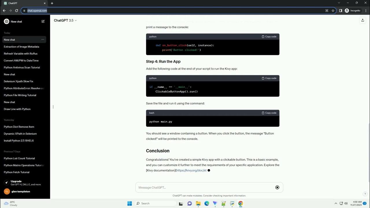 KIVY python make button clickable in python code - YouTube
