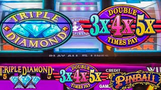 Old School Triple Diamond * Pinball and Double 3X4X5X Times Pay Classic Slots