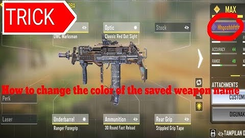 #TRICKCODM#CODM                               How to change the color of the saved weapon name!!!!