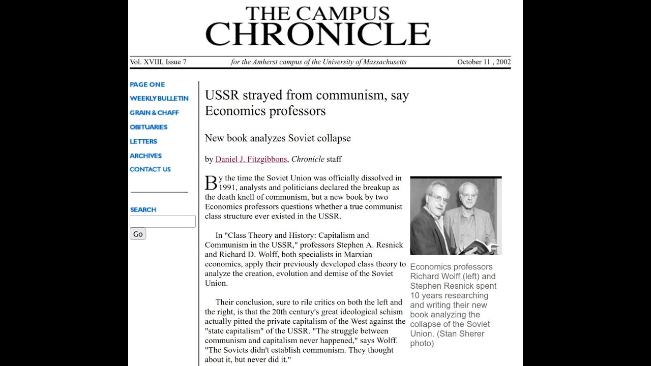 Richard Wolff Is an Anarchist/Mutualist Wrecker Whose Aim Is to Distort the Fundamentals of Marxism.