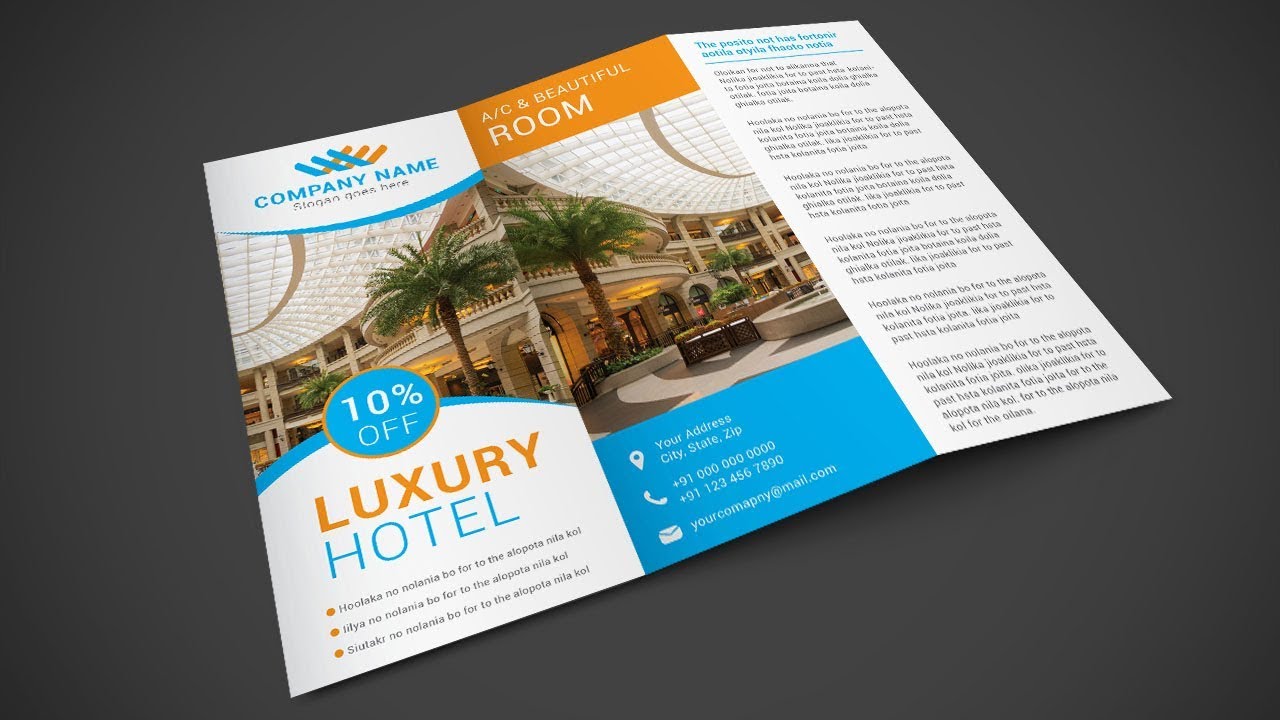 Hotel Brochure Design Illustrator Tutorial Youtube