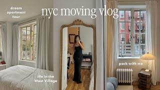 NYC MOVING VLOG 📦🤍🗽 dream apartment tour, pack with me, life in the west village, productive days