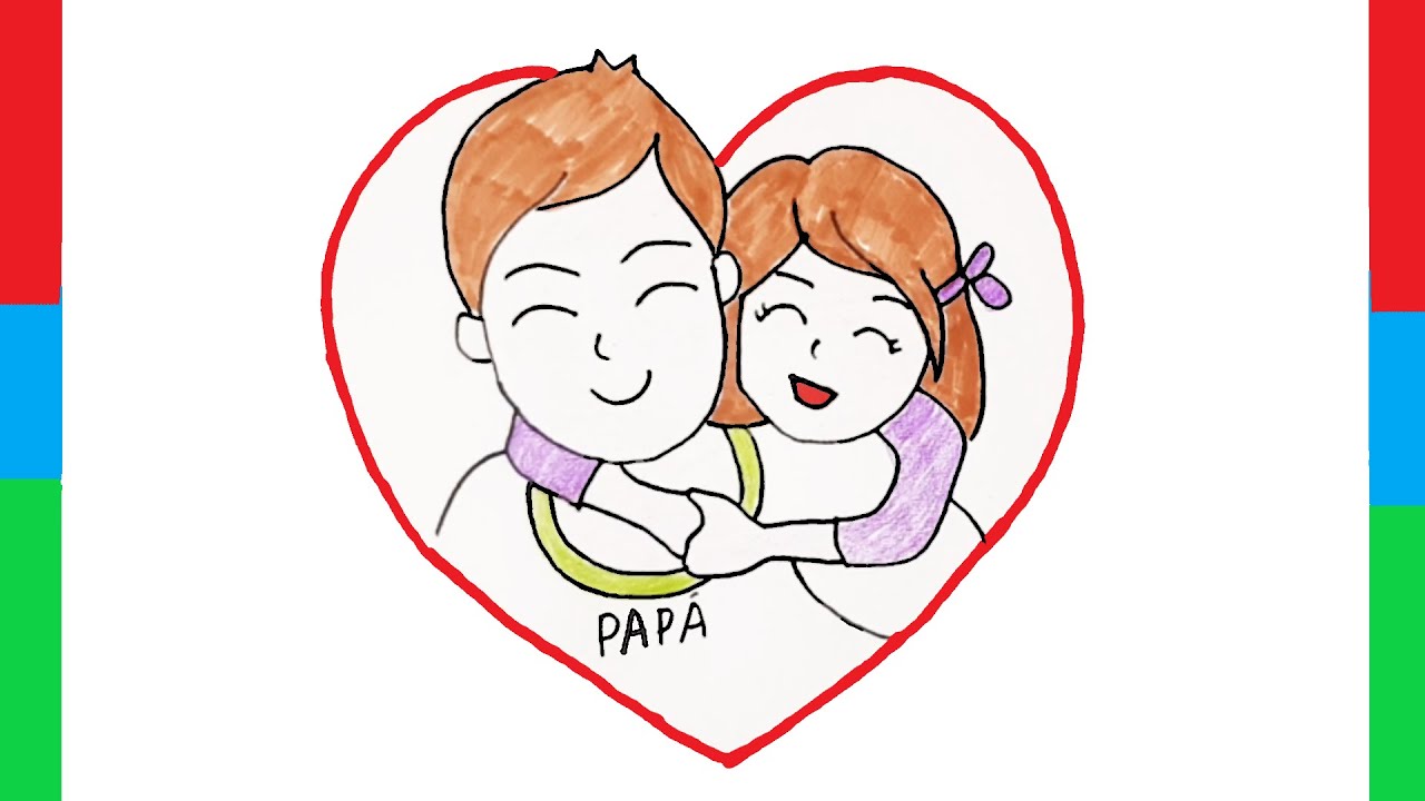 dibujos para el día del padre -21 || Como dibujar dibujo para padre || cómo  dibujar un papá y hija - thptnganamst.edu.vn