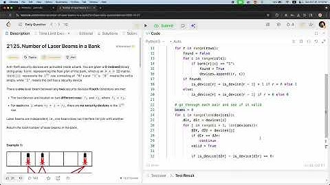 LeetCode 2125 - Number of Laser Beams in a Bank | Practice + Walkthrough
