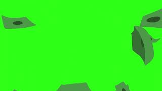 Cartoon Flying Money Rain Green Screen Overlay Animation