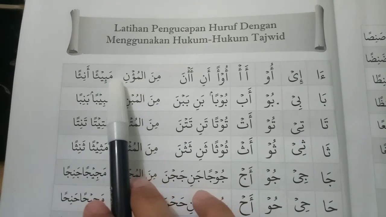 Latihan Pengucapan Huruf  huruf  Hijaiyah  dengan Tajwid  pt 1 