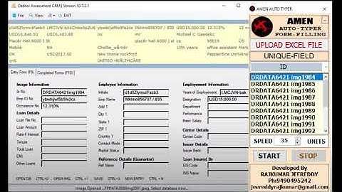 Debtor Form Filling auto typer Software