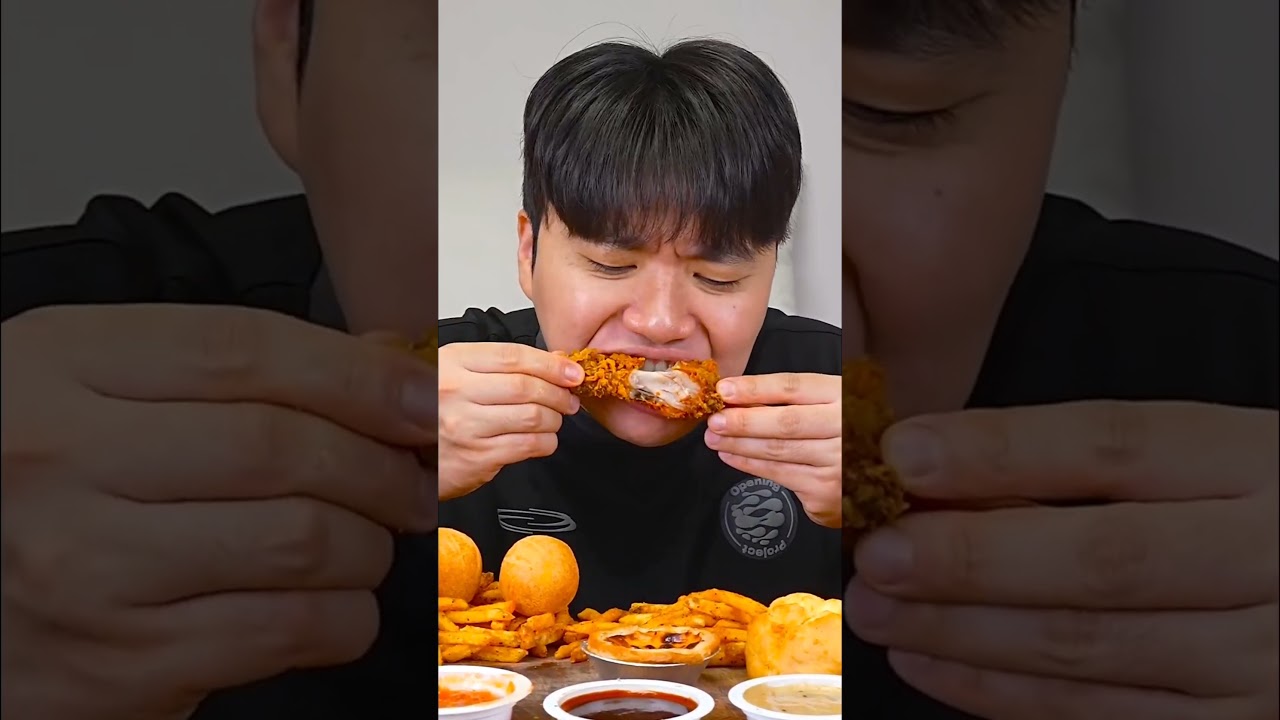 Asmr Crunchy Fried Chicken Eating Sound 🍗