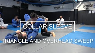 Collar sleeve to triangle choke and overhead sweep (Lachlan Giles)